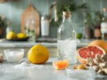 Anleitung und Zutaten zum Tonic Water selber machen auf einem Tisch arrangiert
