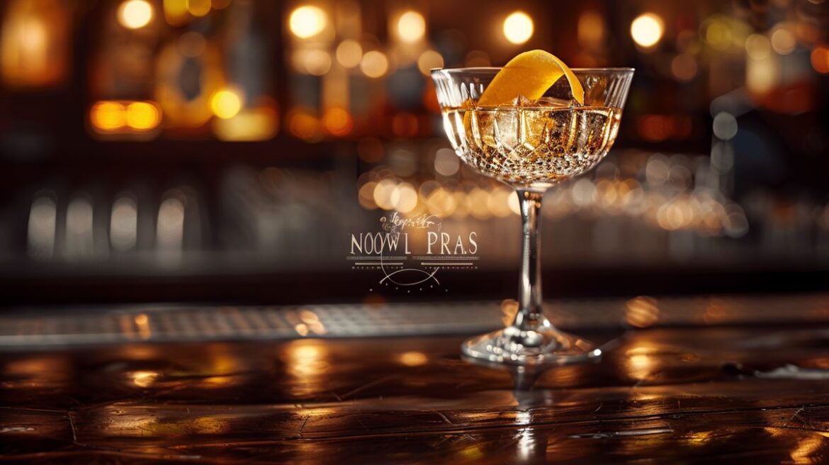 Noilly Prat Cocktail in eleganter Glaspräsentation auf einer stilvollen Bartheke