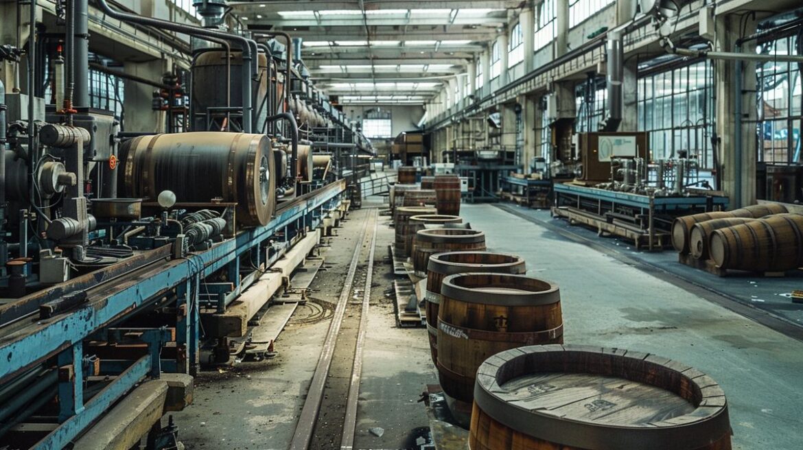 Don Papa Rum-Produktion eingestellt, leere Flaschen und Produktionsanlagen auf Bild festgehalten