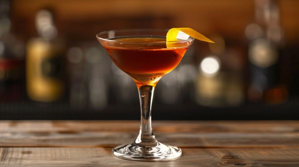 SEO-optimiertes Alt-Text-Bild eines Americano Cocktails mit Gin in einem eleganten Glas