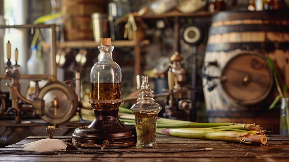 Anleitung und Zutaten für Rum selber machen auf einem Tisch