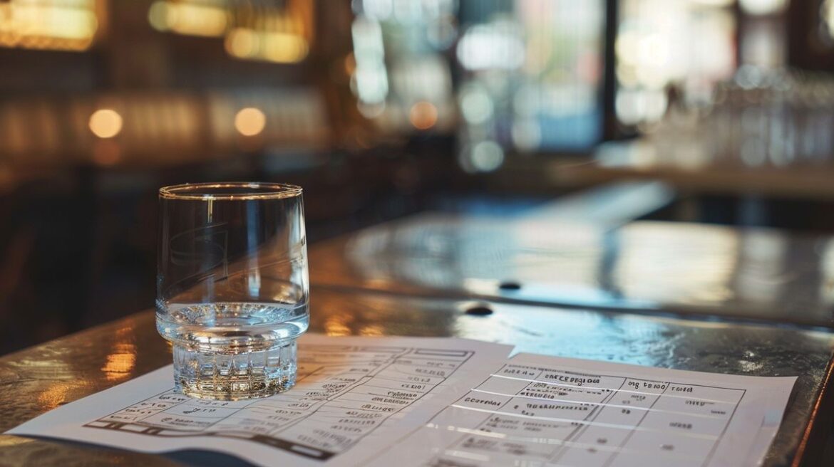 Arapow Vodka Test mit verschiedenen Glasflaschen und frischen Zitronenscheiben auf einem Holztisch