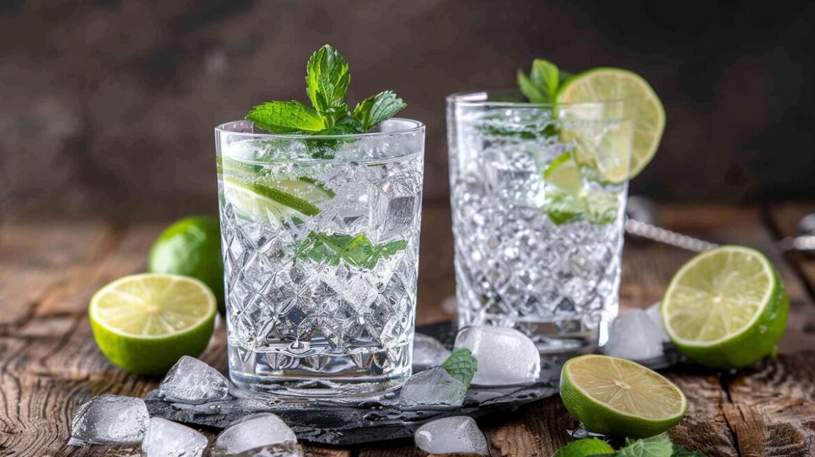 Gin und Julep Cocktail in stilvollem Glas mit frischer Minze garniert